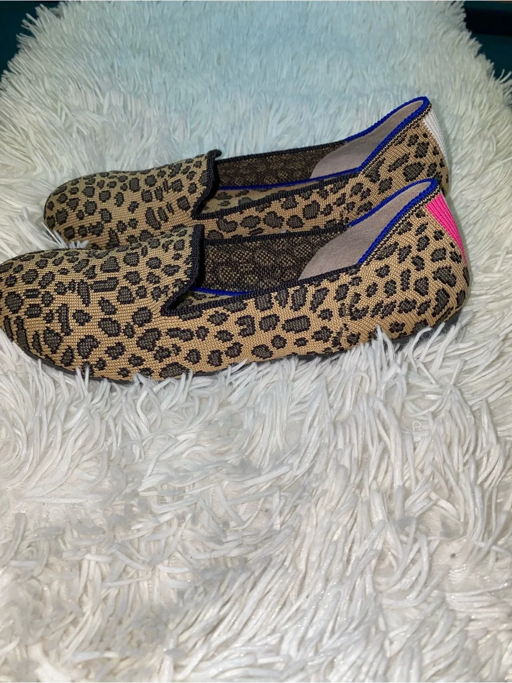 ROTHYS Cheetah Leopard Print Slip-On Loafers Size 4